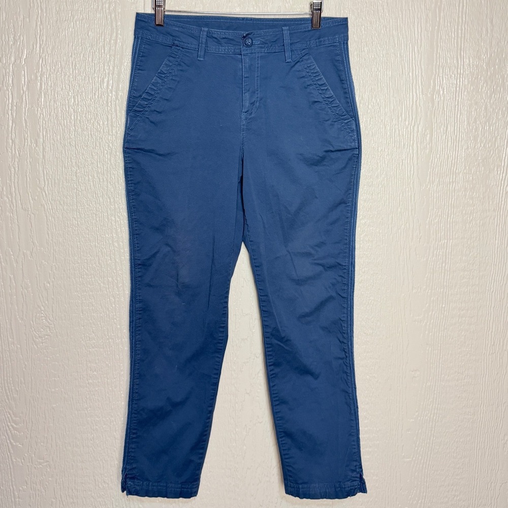 Eddie Bauer Womens Blue Chino Pants Straight Leg Mid Rise Casual Trousers Size 6
